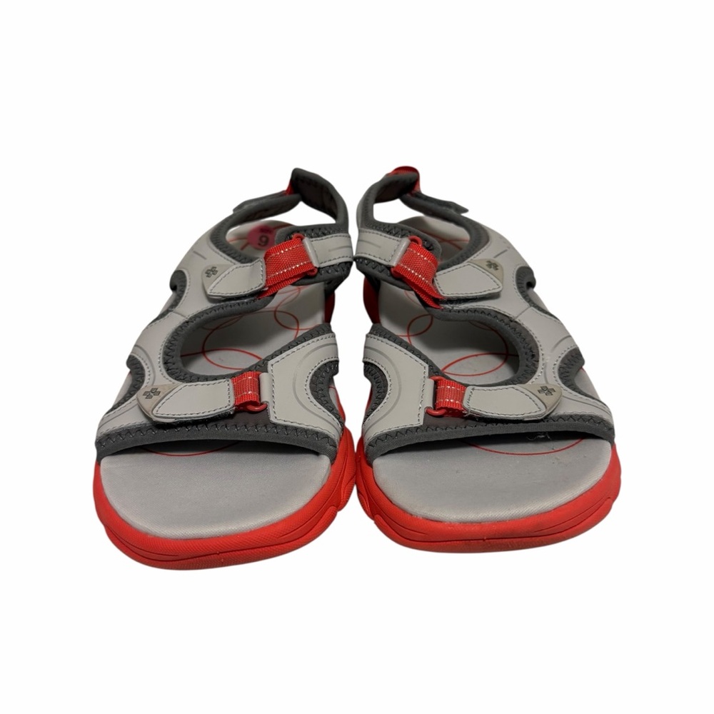 Bzees Gray Two-Tone Orange Sole Sandals